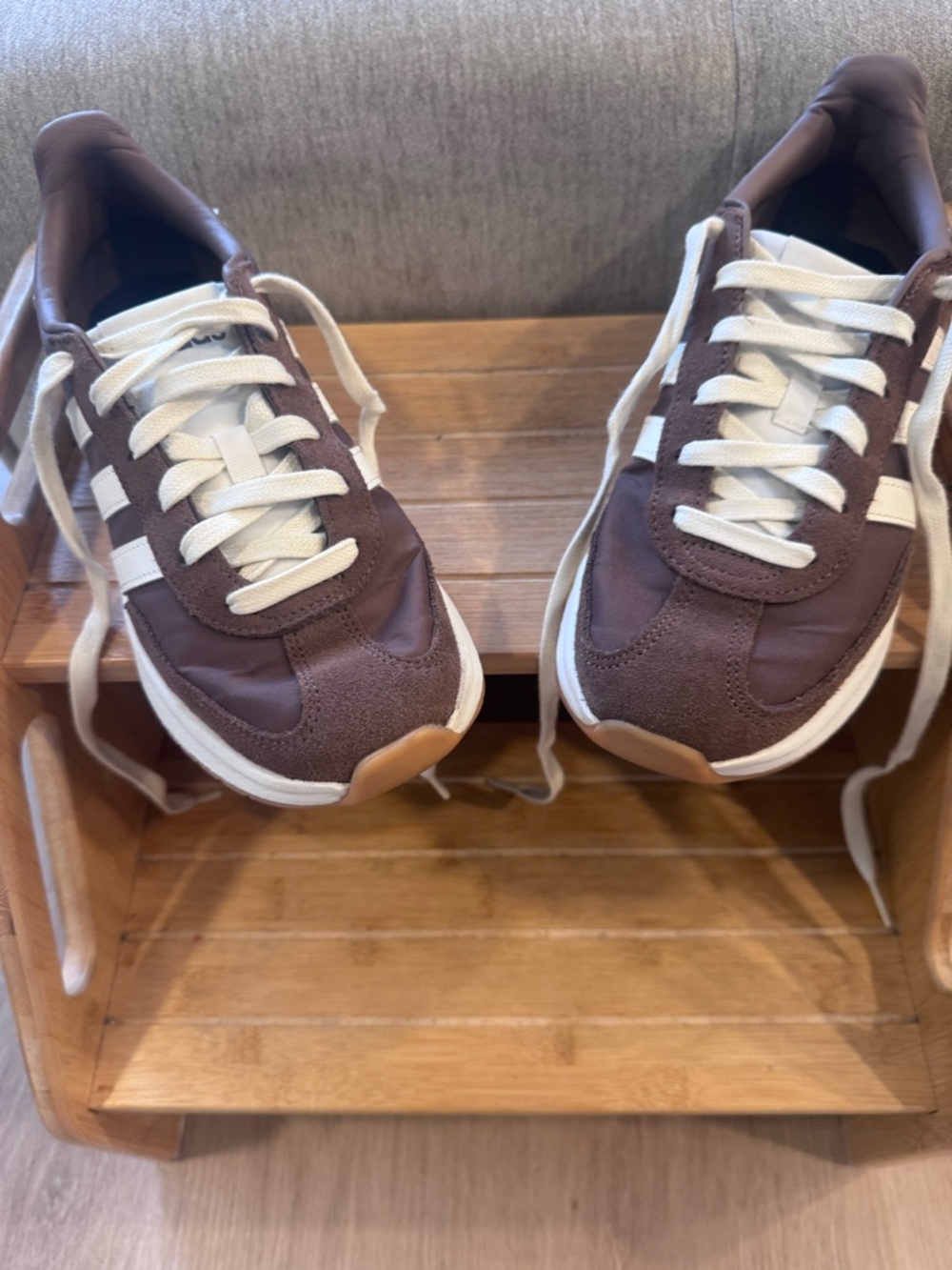 Men's Brown Casual Lace-Up Sneakers - Classic Retro Style